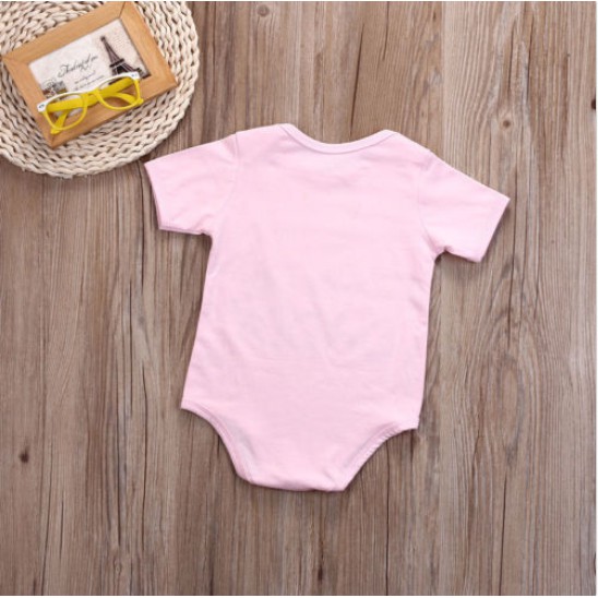 Bộ Bodysuit Một Mảnh Bông Cotton Màu Hồng Cho Bé 0-24 Tháng Tuổi