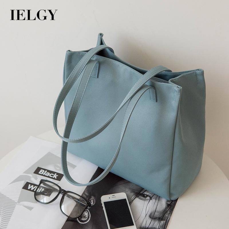 Túi tote IELGY nylon màu trơn đơn giản phong cách Nhật Bản cho nữ