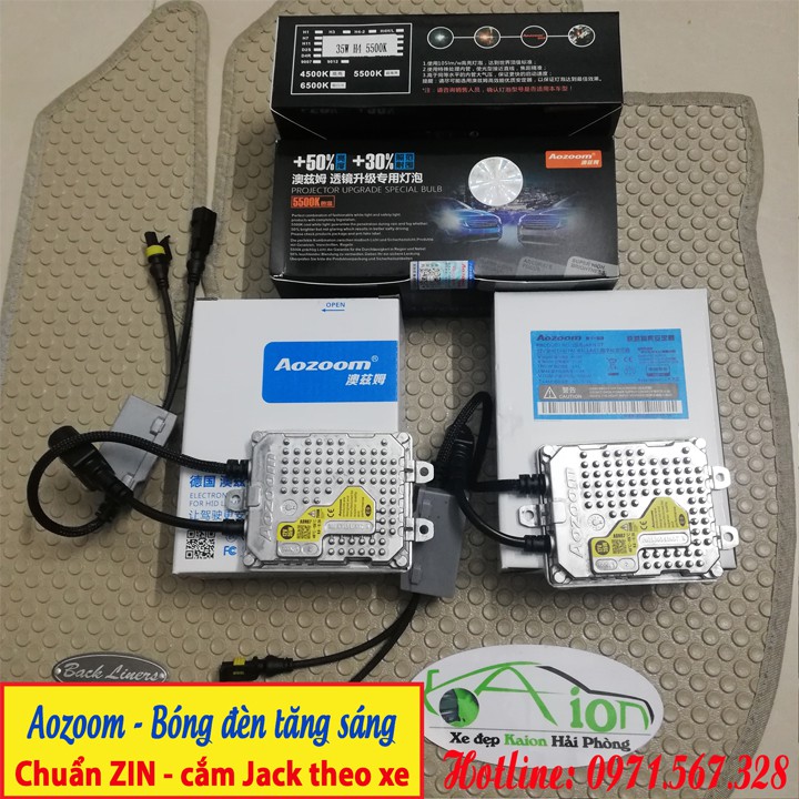 Bộ bóng đèn tăng sáng Xenon Aozoom H4 - Gồm 2 Ballast, 2 Bóng H4 4300K hoặc 5.500k và 1 Dây nguồn bảo vệ - Công nghệ Đức