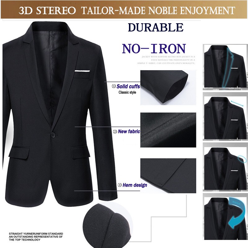 Áo khoác blazer BEFOYI dáng ôm tay dài phong cách thời trang Hàn Quốc dành cho nam XH7034