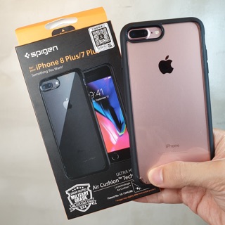 SPIGEN Ốp lưng trong viền đen cho IPhone 7/8plus  Case Ultra Hybrid 2