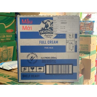 Thùng 4 Lốc Sữa Nguyên Kem Devondale FullCream (24X200ml)