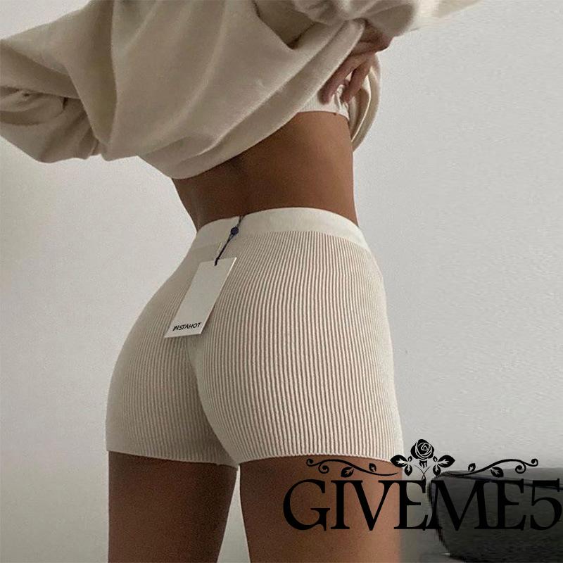 Quần Short Nữ Lưng Cao Co Giãn Quyến Rũ