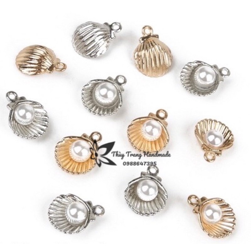 Charm trai ngậm ngọc trang trí vòng tay, trang sức handmade