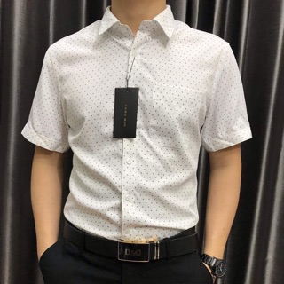 Sơ mi nam chấm bi cộc tay