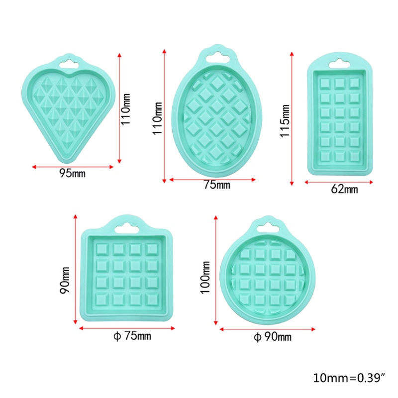 Bộ 5 Khuôn Silicone Làm Bánh Waffle