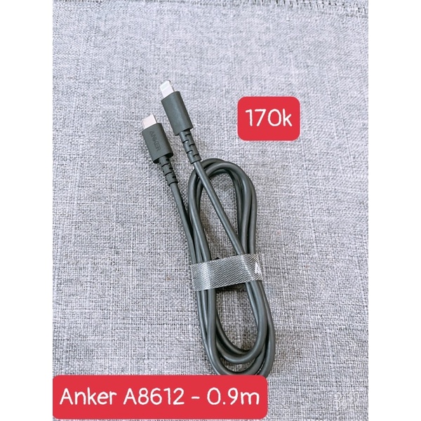 (Chinh Hang) Cáp Type C  Lightning MFI 0.9/1.8m Anker PowerLine+ II A8652/5612/5613