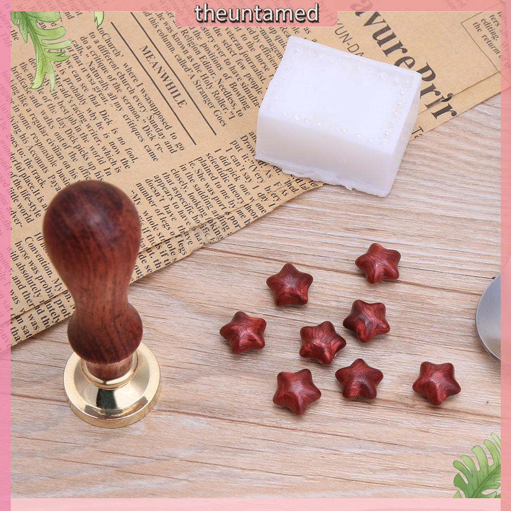 Copper Head Stamp DIY Paint Wax Envelope Sealing Seal with Wood Handle