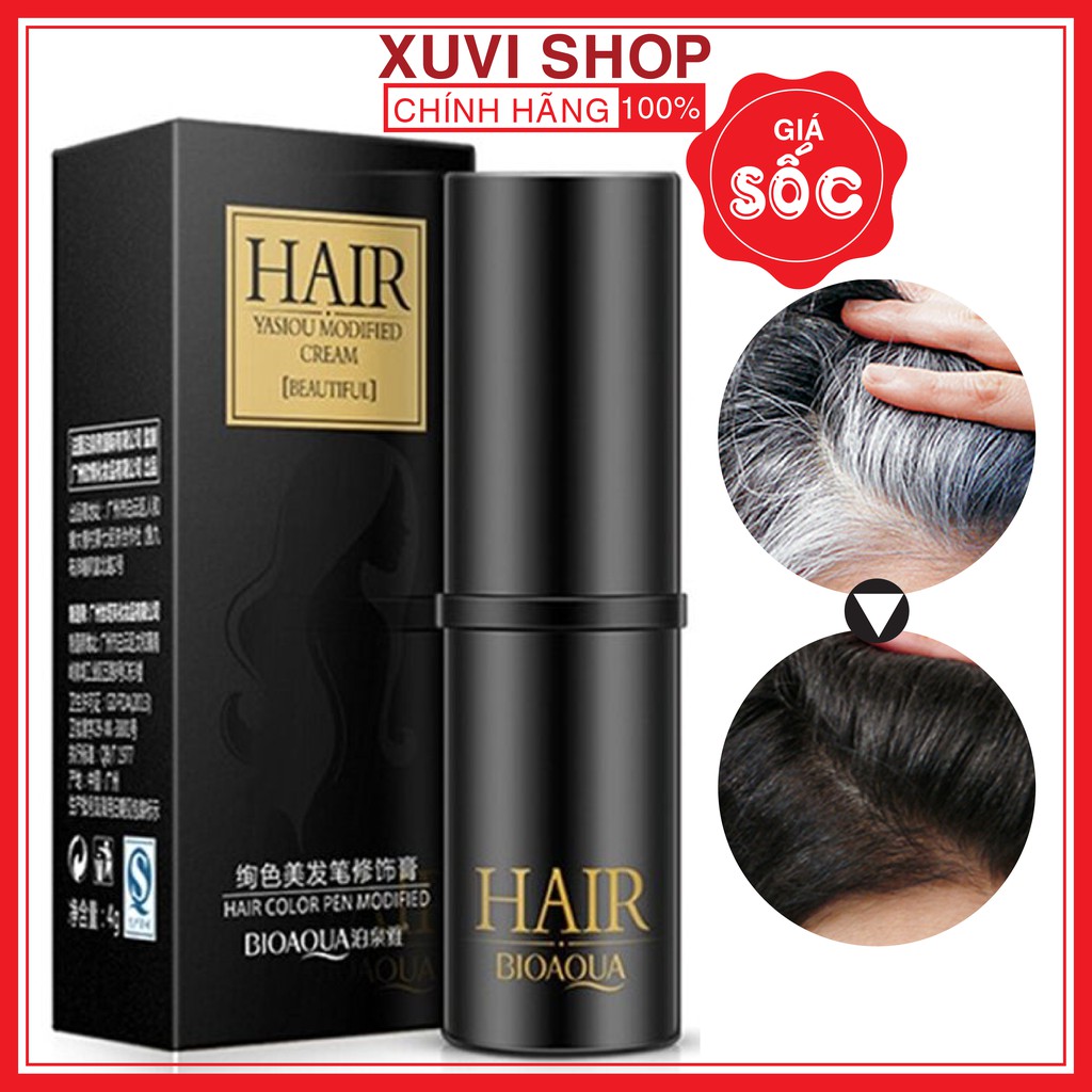 Son Nhuộm Phủ Che Tóc Bạc Thành Đen Bền Màu BIOAQUA Hair Stick Chính Hãng,Che Chân Tóc Bạc Tạm Thời Thỏi Sáp - XUVI SHOP