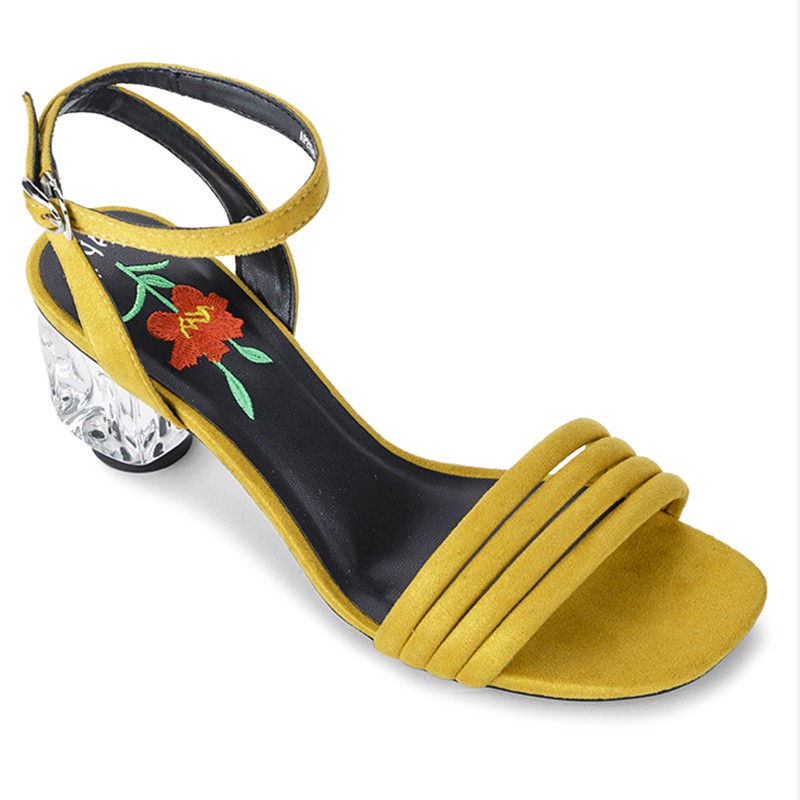 Sandals Gót Trong Quai Ngang 145 màu vàng