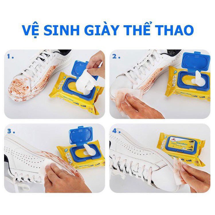 Khăn Ướt Lau Giày Siêu Sạch Tiện Dụng Gói 30 Tờ Giày SNEAKER Không Hóa Chất Làm Hại Giày