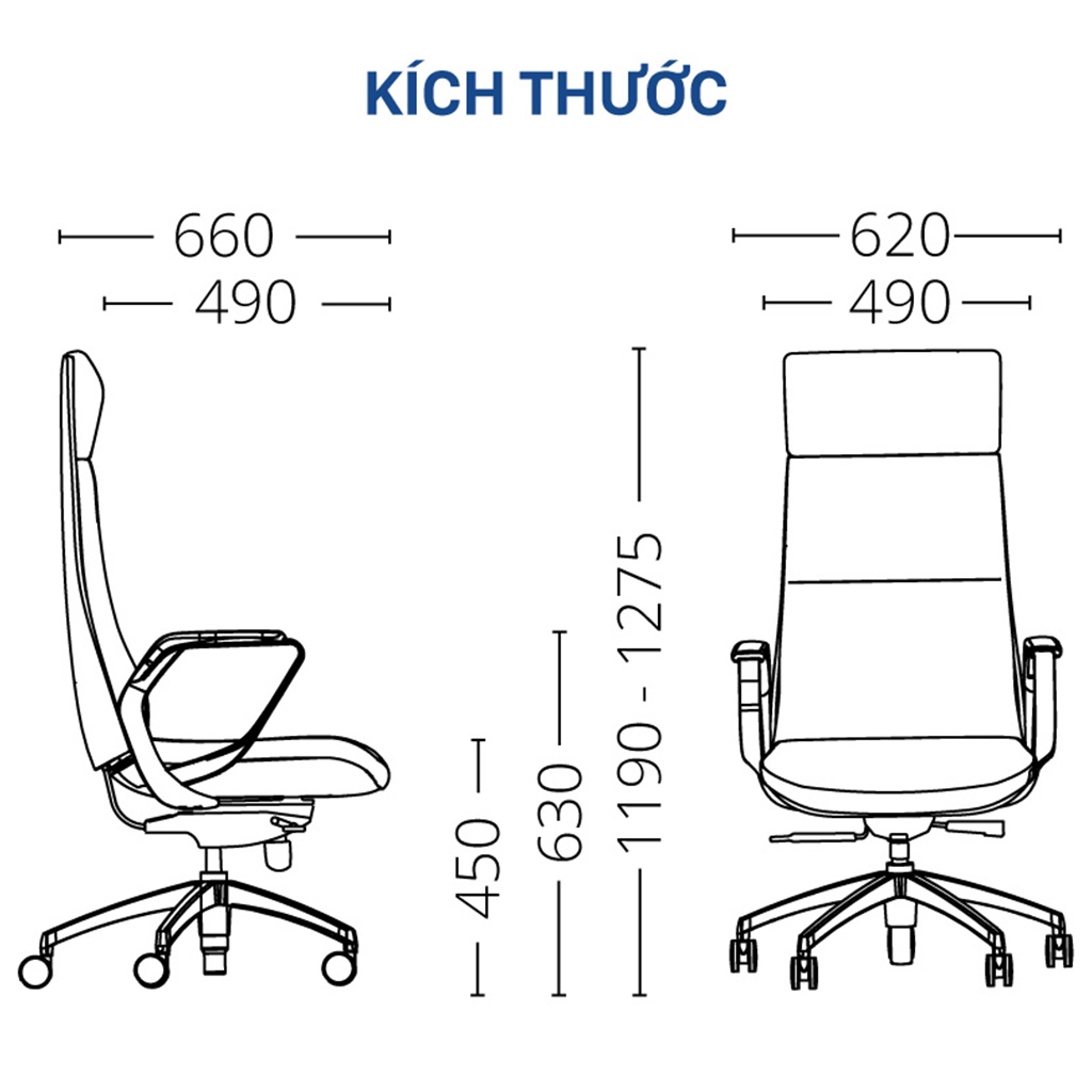 Ghế lãnh đạo GOVI Passo PA-1812A Da bò Italy nhập khẩu