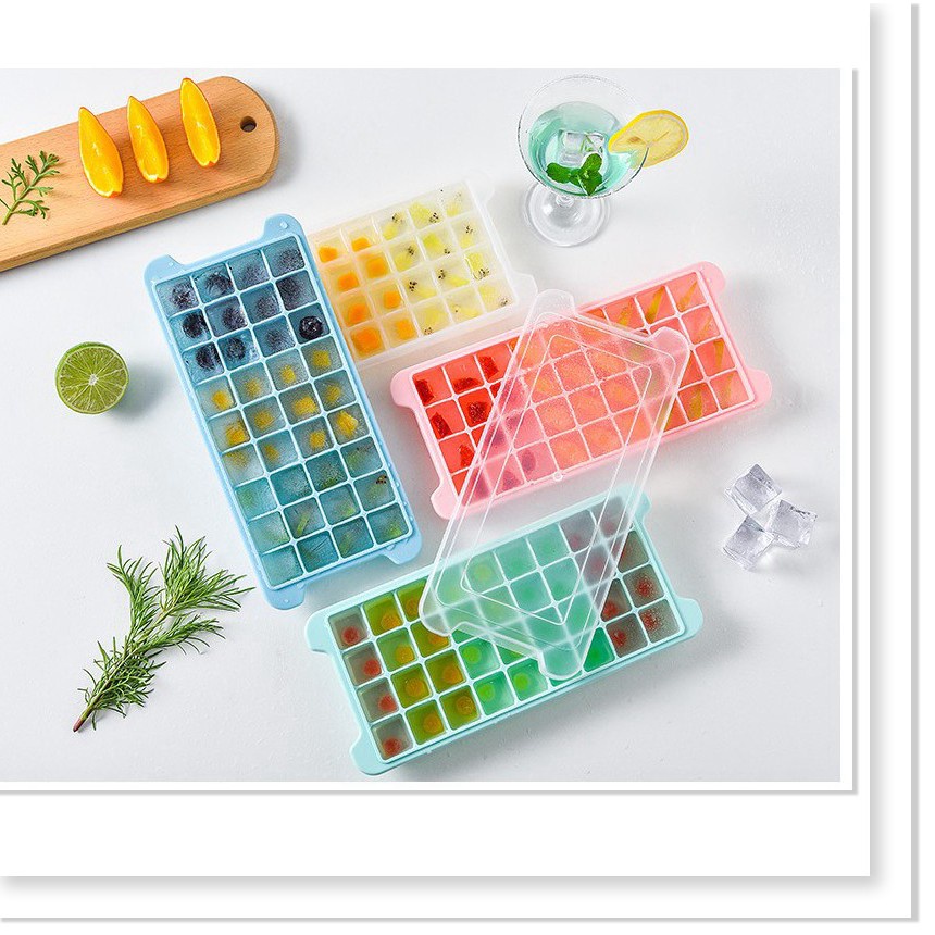 Khay làm đá silicon 36 ô có nắp đậy tiện lợi