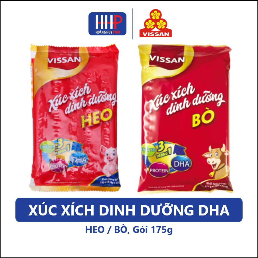 Date mới nhất - Xúc Xích Dinh Dưỡng Vissan DHA Heo 35g - Bò Gói 35g ( 1 bì 5 cây - 175g)