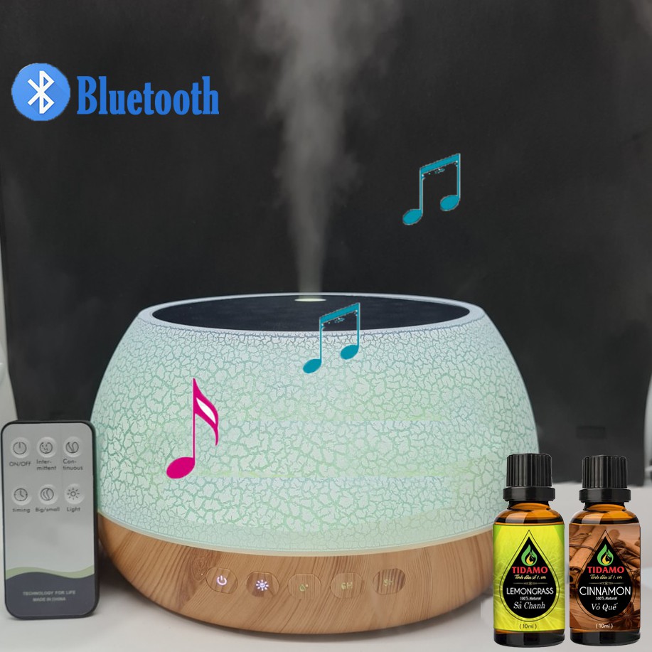 [Tặng Tinh Dầu] Máy Xông Tinh Dầu Có Loa Bluetooth Kết Nối Điện Thoại Nghe Nhạc, Dung Tích 1000ML Có Remote Điều Khiển