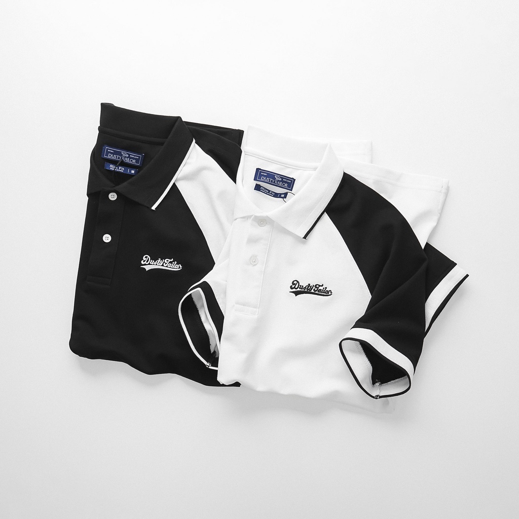 Áo thun polo nam Dusty Tailor phối raglan, áo phông nam 2 màu basic, bo dệt sang trọng tinh tế, vải cotton thun co giãn