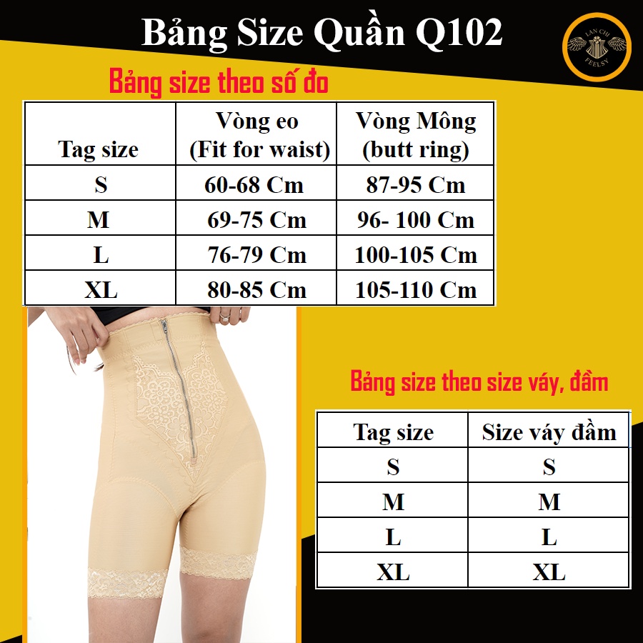 Quần gen bụng khóa zip giảm mỡ cạp cao Q102 thanh định hình siết eo chống cuộn,nâng mông chống xệ,mặc váy không lộ | BigBuy360 - bigbuy360.vn