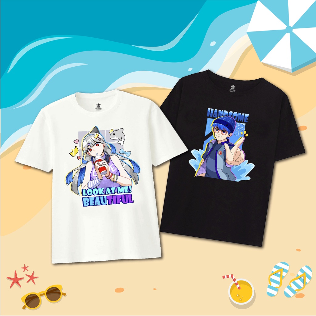 Áo Hero Team đầy đủ nhân vật màu trắng, áo thun hero team chất liệu cotton, co giãn thoáng mát dành cho bé