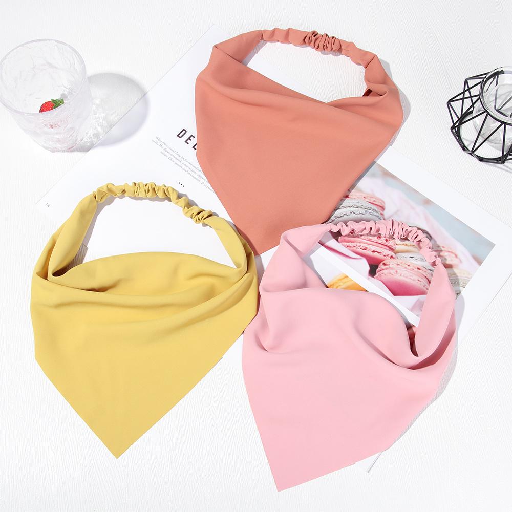 Khăn Turban Màu Trơn Hình Tam Giác Co Giãn Dành Cho Nữ