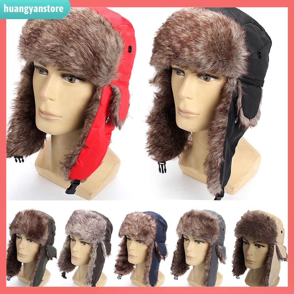 HY| Mũ giữ ấm trùm đầu che tai vào mùa lạnh Unisex