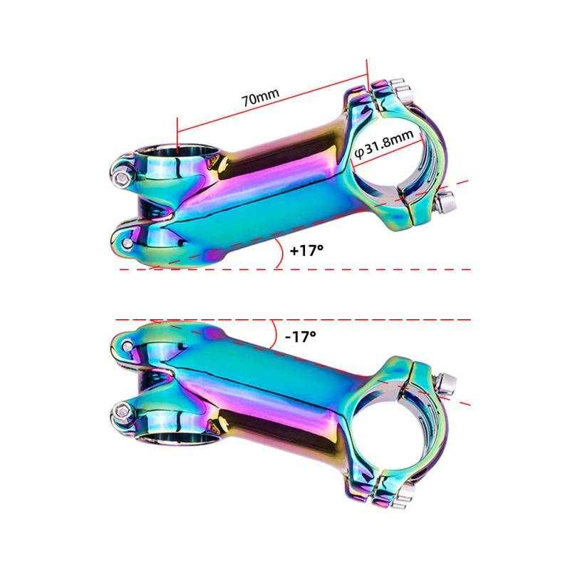 Trục Giữa Xe Đạp Màu Sắc Cầu Vồng 7 / 17 Độ 60 / 70 / 80 / 90mm ​Ghi Đông Xe Đạp Độ Bền Cao 31.8mm xc am