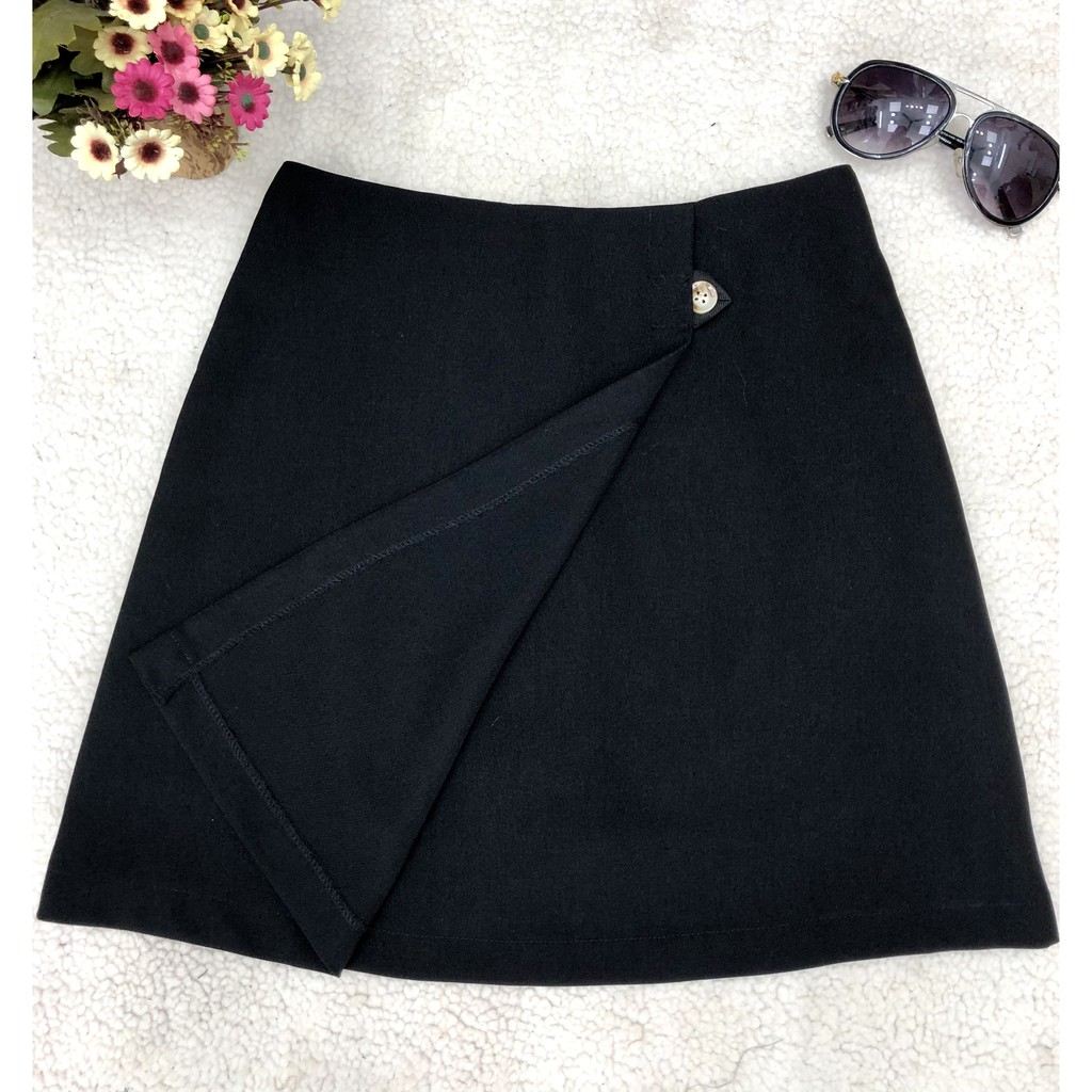 Chân váy chữ A ngắn cạp cao, chân váy vạt chéo có lót quần, Hàng thiết kế Hachidesigns | BigBuy360 - bigbuy360.vn