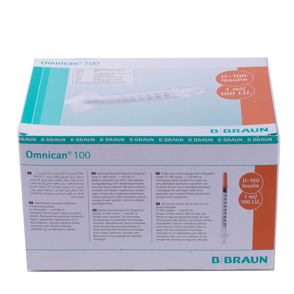 Bơm Tiểu Đường Thẩm Mỹ Omnican,Ống tiêm Insulin hộp 100 cái