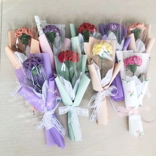 Hoa cẩm chướng len handmade làm quà tặng trang trí lưu niệm