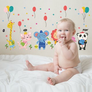 Decal dán tường thú bóng bay cho bé