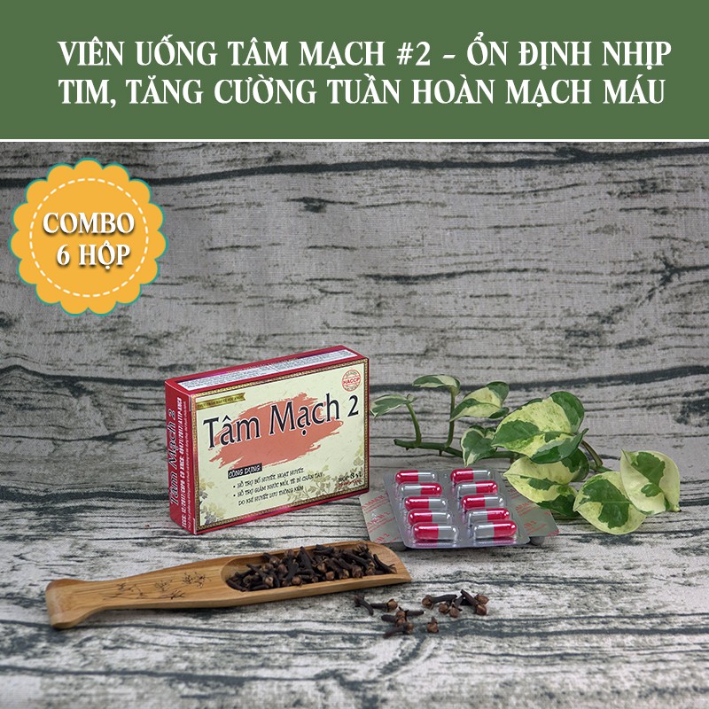 Viên uống Tâm Mạch #2 - Ổn định nhịp tim,huyết áp, tăng cường tuần hoàn mạch máu