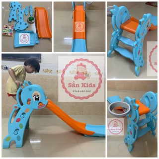 Cầu trượt cho bé sản phẩm cao cấp, dài 1,7m tặng kèm bóng và rổ - Hàng chính hãng