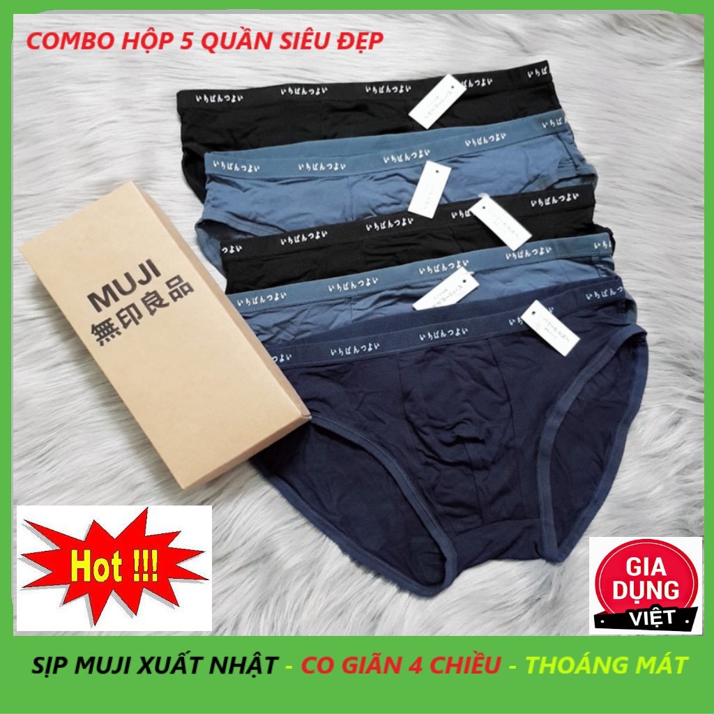 Set 5 Quần Sịp Tam Giác Nam Xuất Nhật Muji Siêu Đẹp