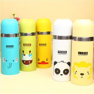 BÌNH GIỮ NHIỆT INOX NẮP TRÒN HÌNH THÚ 500ML