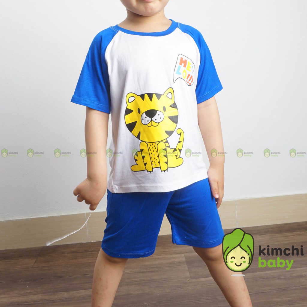 Đồ Bộ Bé Trai, Bé Gái Minky Mom Vải Thun Lạnh Họa Tiết Dễ Thương, Bộ Cộc Tay Cho Bé Mặc Nhà Hè MKM2114