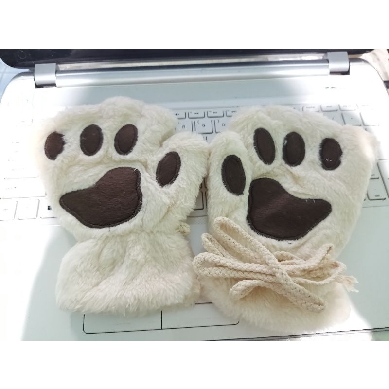 bao tay thú bông thiết kế hở ngón beige. Thương hiệu mới 100%. Chất lượng tốt