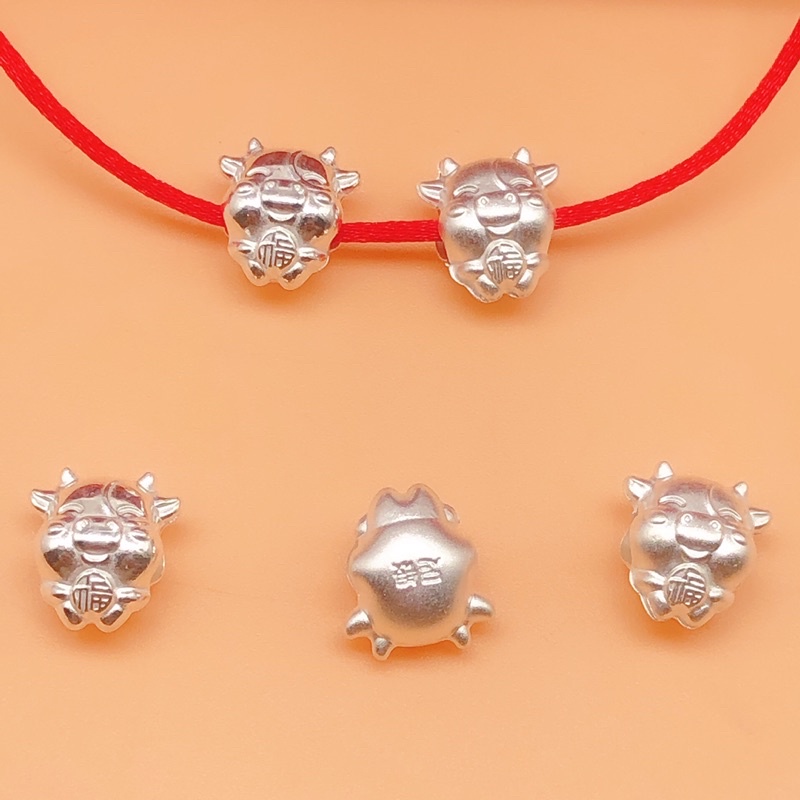 [S925] Charm Trâu bạc kim tiền - MH677