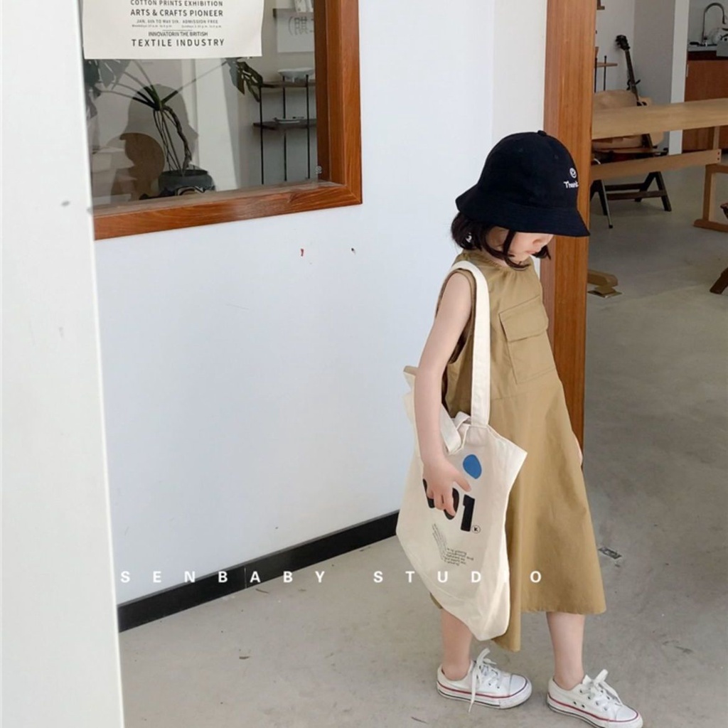 Đầm Không Tay Dáng Dài Phong Cách Phương Tây Thời Trang Mùa Hè Dành Cho Bé Gái 5 Tuổi