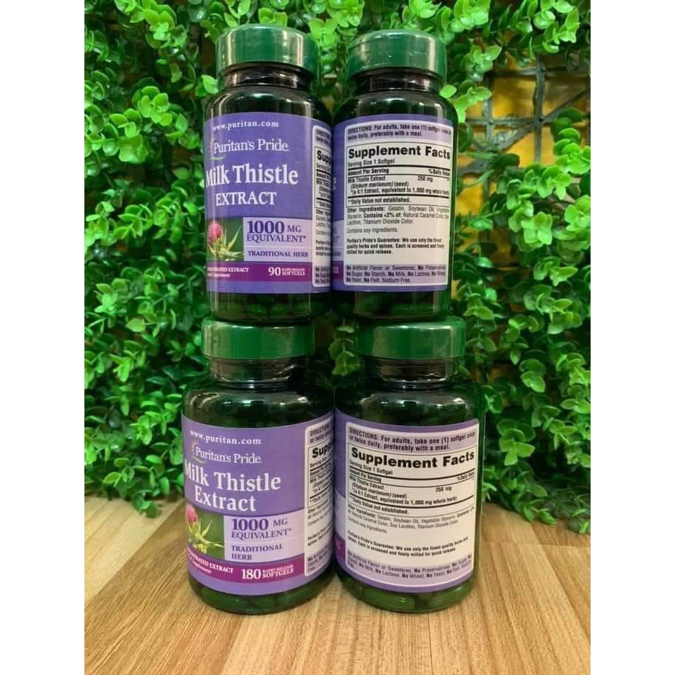 Viên Uống Bổ Gan Chiết Xuất Từ Cây Kế Sữa Puritan's Pride Milk Thistle Extract 1000mg | BigBuy360 - bigbuy360.vn