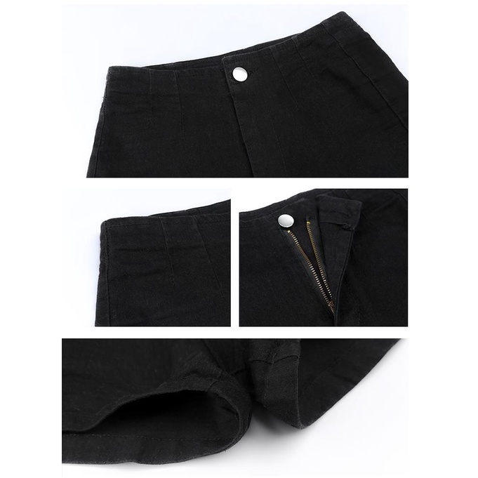 Quần Short Denim Lưng Cao Phong Cách retro Hợp Thời Trang