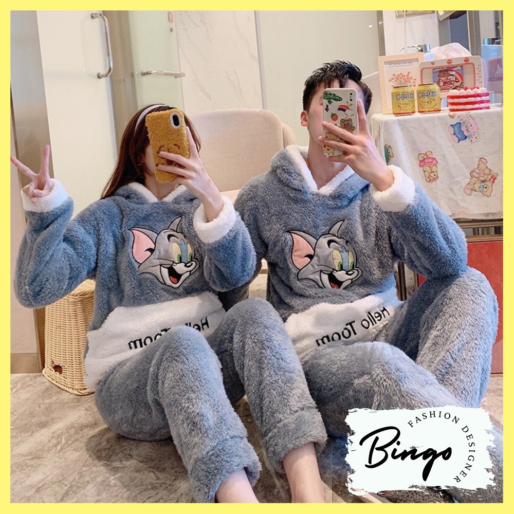 Set Quần Áo Lông Tom Cực Ấm Áp Cho Mùa Đông - Bộ Quần Áo Lông Tom Dành Cho Nam và Nữ , Couple Tình Nhân