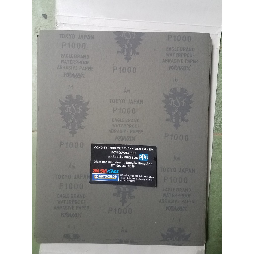 100 tờ Nhám P1000 Nước Kovax sx Tại Nhật TOKYO JAPAN nhám A4 Nhật Bản kích thước 230x280mm SONQUANGPHU422