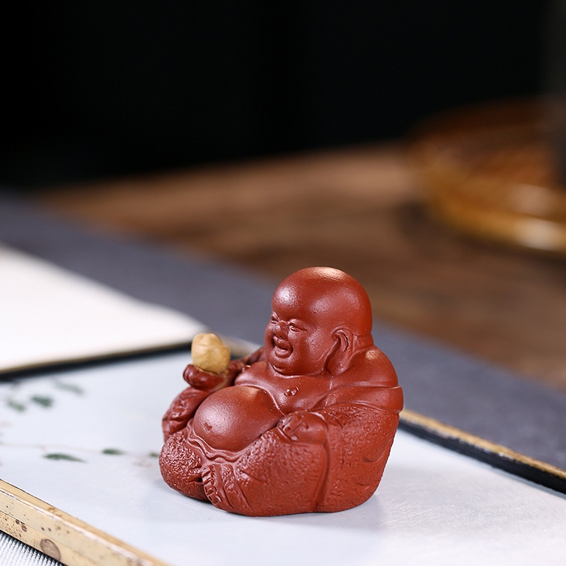 Tượng Phật Di lặc Bằng Chất Liệu Tử Sa (Đồ chơi bàn trà)