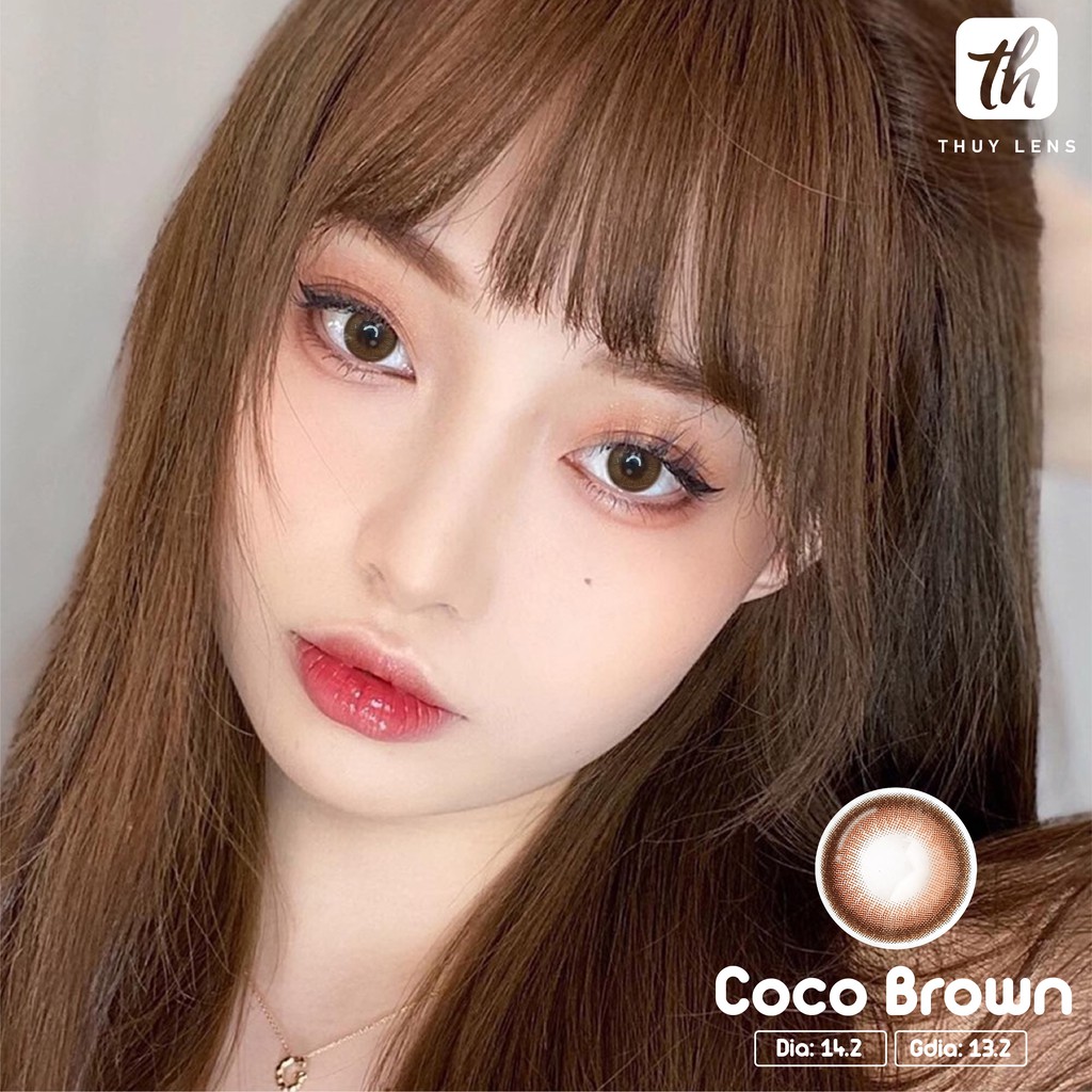 Kính Áp Tròng Hàn Quốc Thúy Lens COCO BROWN - Lens Mắt Cận Nâu 14,2mm