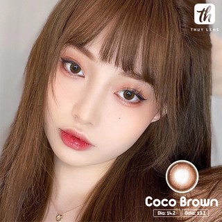 Kính Áp Tròng Hàn Quốc THÚY LENS COCO BROWN Lens Mắt Cận Nâu 14,2mm