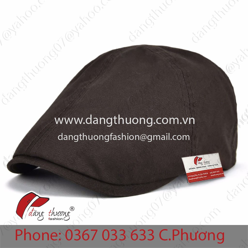Mũ nón nồi nam kaki bere beret phong cách cổ điển vintage