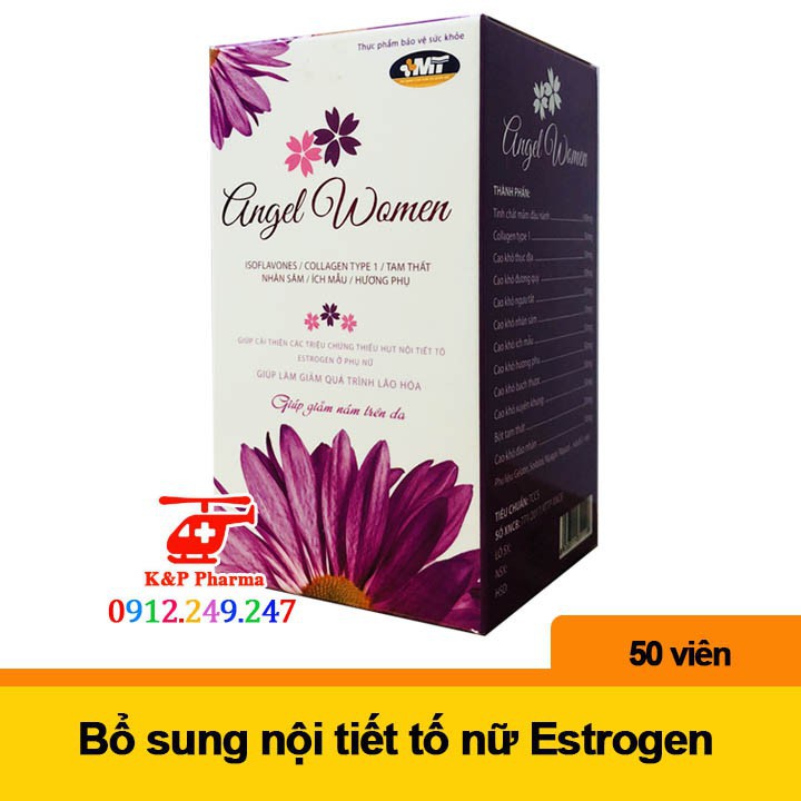 ✅ (CHÍNH HÃNG) Viên bổ Angel Women – Bổ sung nội tiết tố nữ Estrogen, giúp đẹp da đẹp dáng, giảm thâm nám