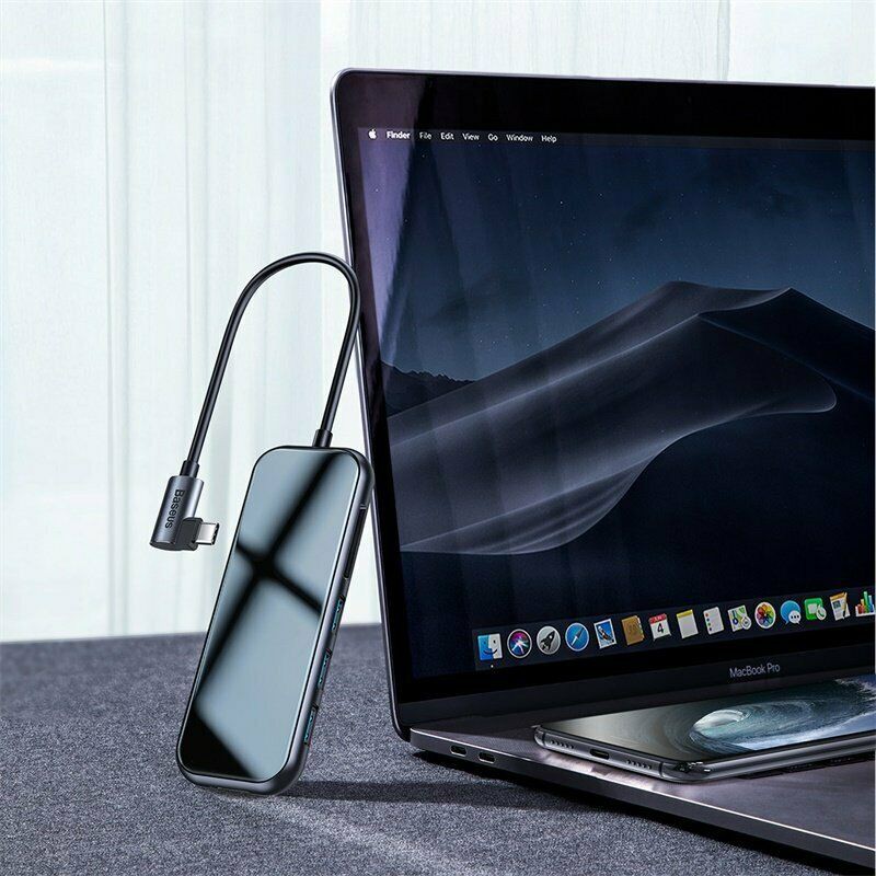 Bộ chuyển đổi USB C Hub Baseus Mirror Series mở rộng cổng USB 3.0,HDMI,PD 60W ,TF SD,Lan cho Macbook,Laptop,điện thoại