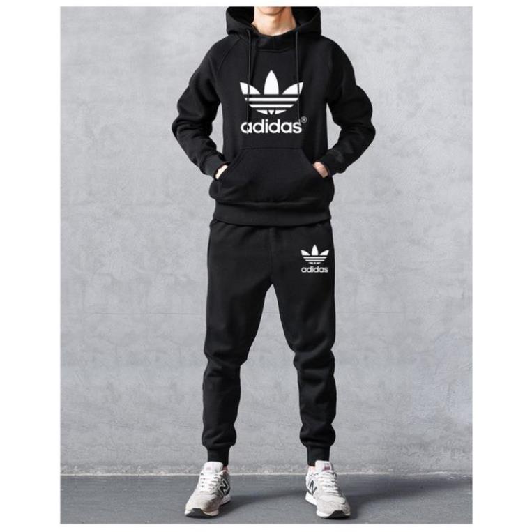 SẴN Bộ nỉ nam Adidas có mũ dày mặc cực ấm, Bộ đồ nỉ Thu Đông Nam cao cấp, bộ quần áo nỉ thể thao nam 🔥