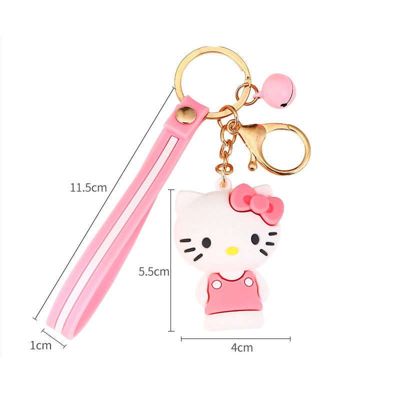 Sanrio Móc Chìa Khóa Hình Quả Chuông Hello Kitty Kuromi Dễ Thương Sáng Tạo