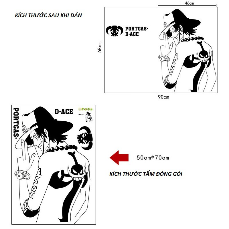 Decal dán tường Đảo hải tặc - Vua hải tặc - Decal One Piece